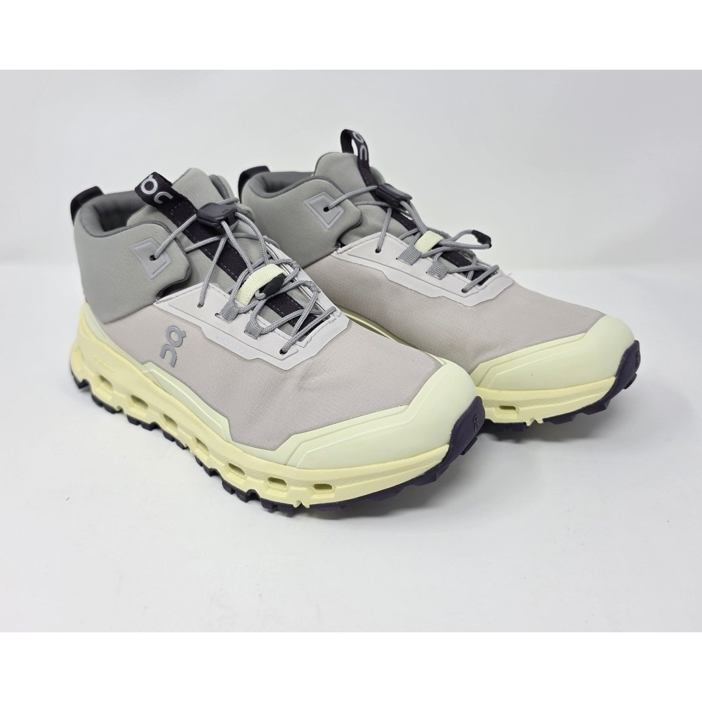 On Cloudhero Mid Waterproof Silver Seedling Youth Hiking Boots Size 4Y